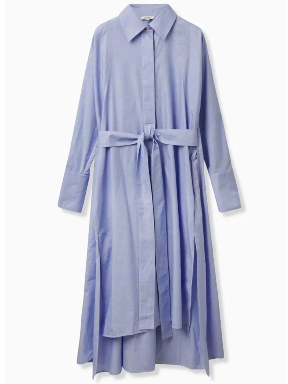 COS Belted Shirt Dress in Blue Size 6